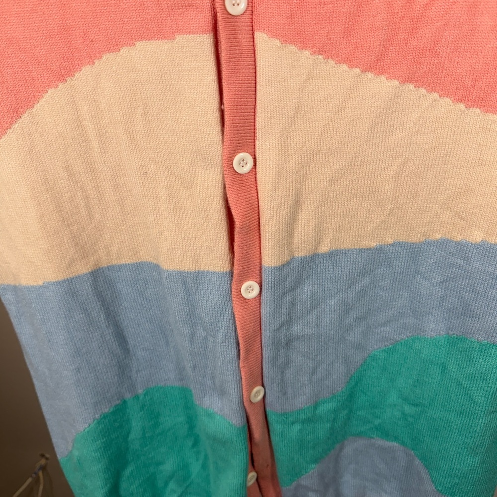 Women's Colorful Button Down Sweater - Picture 4 of 12